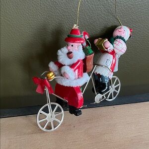 Vintage Santa & Mrs. Claus on Tandem Bicycle Kurt Adler Ornament